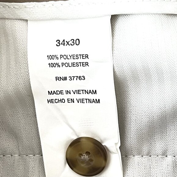 Champions Tour Men Lightweight Beige Pants 34x30 Pleated Front Tapered Leg NWOT - Picture 7 of 12